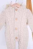 Babyhola %100 Kalın Triko İçi Velsoft Tulum Kız Erkek Bebek Çocuk Kapüşonlu Kışlık Dış Tulum 5713 - 8