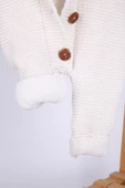 Babyhola %100 Kalın Triko İçi Velsoft Tulum Kız Erkek Bebek Çocuk Ponpon Kapüşonlu Kışlık Dış Tulum 5716 - 12