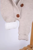 Babyhola %100 Kalın Triko İçi Velsoft Tulum Kız Erkek Bebek Çocuk Ponpon Kapüşonlu Kışlık Dış Tulum 5716 - 4