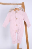 Babyhola %100 Kalın Triko İçi Velsoft Tulum Kız Erkek Bebek Çocuk Kapüşonlu Kışlık Dış Tulum 5713 - 10