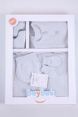 Babyhola Organik %100 Triko Kız Erkek Bebek Yenidoğan Tulum Takım 5'li Kutulu Set 0-3 ay Hediyelik Hastane Çıkışı 5907 - 10