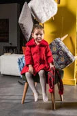 Babyhola Kız Bebek Çocuk Kürk Yaka Astarlı Kaşe Kaban Kışlık 13487 - 1