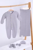 Babyhola Organik %100 Triko Kız Erkek Bebek Yenidoğan Tulum Takım 5'li Kutulu Set 0-3 ay Hediyelik Hastane Çıkışı 5907 - 12