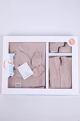 Babyhola Organik %100 Triko Kız Erkek Bebek Yenidoğan Tulum Takım 5'li Kutulu Set 0-3 ay Hediyelik Hastane Çıkışı 5909 - 8