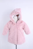 Babyhola Kız Bebek Çocuk Pamuk Astarlı Külah Kapüşonlu Peluş Kaban Kışlık 13622 - 2