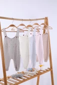 Babyhola %100 Triko Kız Erkek Bebek Çocuk Salopet Hırka 2'li Takım 5803 - 1