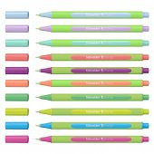 Schneider Line-Up Pastel 0.4mm Tükenmez Kalem Metal Tüp 10 Lu Set SCT951 - 2