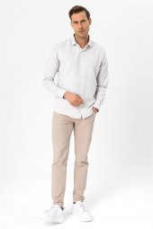 Köşeli Manşet Slim Kalıp Armürlü Gömlek thumbnail 4