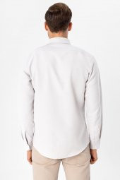 Köşeli Manşet Slim Kalıp Armürlü Gömlek thumbnail 5