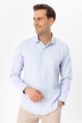 Köşeli Manşet Slim Kalıp Armürlü Gömlek thumbnail 7