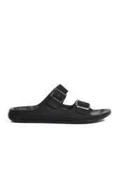 Ayakmod Kahve Çift Bantlı Erkek Terlik - 1