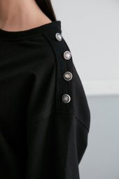 Thin Shop, Baskılı, Omuz Detaylı, Pamuklu Sweatshirt - 2