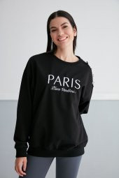 Thin Shop, Baskılı, Omuz Detaylı, Pamuklu Sweatshirt - 3