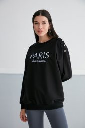Thin Shop, Baskılı, Omuz Detaylı, Pamuklu Sweatshirt - 4