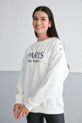 Thin Shop, Baskılı, Omuz Detaylı, Pamuklu Sweatshirt - 6