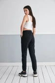 ÜÇ İPLİK PAMUK CEPLİ JOGGER SİYAH EŞOFMAN ALT - EŞOFMAN ALT - BAYAN EŞOFMAN - SİYAH JOGGER - 7