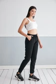 ÜÇ İPLİK PAMUK CEPLİ JOGGER SİYAH EŞOFMAN ALT - EŞOFMAN ALT - BAYAN EŞOFMAN - SİYAH JOGGER - 3