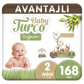 Baby Turco Doğadan 2 Numara Mini 168'li Bebek Bezi - 1