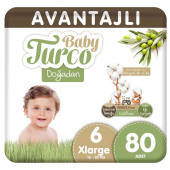 Baby Turco Doğadan 6 Numara X Large 80'Li Bebek Bezi - 1