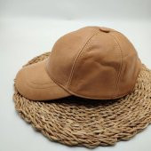 Camel Renk Deri Unisex Şapka - 3