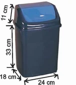 Garanti Metal 7406 Plastik İtme Kapaklı Çöp Kovası (16 Litre) - 2