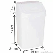 Garanti Metal 7405 Plastik İtme Kapaklı Çöp Kovası (24 Litre) - 1