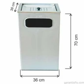 Garanti Metal 1351 Küllüklü Kare  Çöp Kovası (100 Litre) - 1