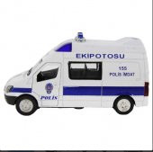 BİRLİK İŞIKLI SESLİ METAL 1/36 ÇEKBIRAK EKİP OTOSU  POLİS OYUNCAK - 3