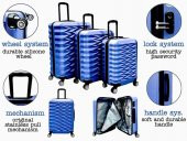 DZC KUZENLER AVM  %100 SAF ABS ÇEKÇEKLİ SEYAVAT VALİZ BAVUL ÇANTA 3 LÜ SET - 4