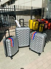 DZC KUZENLER AVM  %100 SAF ABS ÇEKÇEKLİ SEYAVAT VALİZ BAVUL ÇANTA 3 LÜ SET - 5