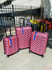 DZC KUZENLER AVM  %100 SAF ABS ÇEKÇEKLİ SEYAVAT VALİZ BAVUL ÇANTA 3 LÜ SET - 6