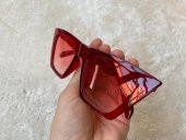 Kadın Krem Çerçeveli Siyah Lens Köşeli Cat Eye Güneş Gözlüğü uv400 - 10
