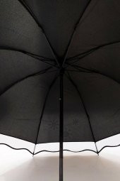 DZC KUZENLER AVM Marlux Rüzgara Dayanıklı Beyaz Noktalı Taş Detaylı Siyah Bayan Şemsiye thumbnail 4