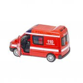 Diecast Metal İTFAİYE Mercedes Sprinter Çek Bırak Işıklı Siren Sesli 14 Cm kapıları açılır - 3