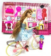 BİSİKLETLİ AKSESUARLI ALİSA BARBİE BEBEK OYUNCAK - 3