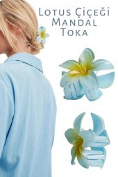 LOTUS MANDAL SAÇ TOKASI AKRİLİK PARLAK (MAVİ) - 1