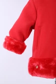 Babyhola Kız Bebek Çocuk Pamuk Astarlı Kapüşonlu Kürk Detaylı Kaşe Kaban Kışlık 13494 - 6