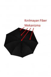 DZC KUZENLER AVM BAASTON ŞEMSİYE PLASTİK FİBER KIRILMAZ 8 TEL OTOMATİK 83CM ÇAP - 5