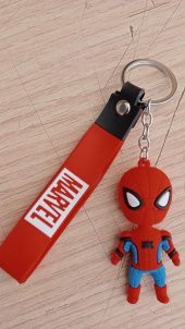 DZC KUZENLER AVM SPDERMAN ÖRÜMCEK Karikatür Anime Figür PVC Bebek Anahtarlık  ÇANTA Süsü - 4
