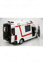 Diecast Metal 112 Ambulans Mercedes Sprinter Çek Bırak Işıklı Siren Sesli 14 Cm kapıları açılır - 4