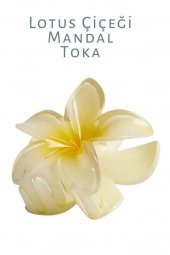 LOTUS MANDAL SAÇ TOKASI AKRİLİK PARLAK (SARI BEYAZ) - 3