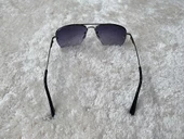 Siyah Unisex  Yarım Çerçeveli Metal  Güneş Gözlüğü - 12