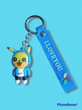 DZC KUZENLER AVM PİKACHU Karikatür Anime Figür PVC Bebek Anahtarlık Çanta Anahtarlık Süsü - 3