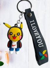 DZC KUZENLER AVM PİKACHU Karikatür Anime Figür PVC Bebek Anahtarlık Çanta Anahtarlık Süsü - 1