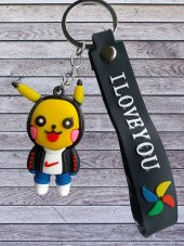 DZC KUZENLER AVM PİKACHU Karikatür Anime Figür PVC Bebek Anahtarlık Çanta Anahtarlık Süsü - 3