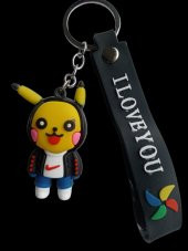 DZC KUZENLER AVM PİKACHU Karikatür Anime Figür PVC Bebek Anahtarlık Çanta Anahtarlık Süsü - 5
