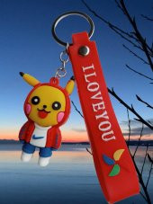 DZC KUZENLER AVM PİKACHU Karikatür Anime Figür PVC Bebek Anahtarlık Çanta Anahtarlık Süsü - 2