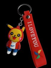DZC KUZENLER AVM PİKACHU Karikatür Anime Figür PVC Bebek Anahtarlık Çanta Anahtarlık Süsü - 3