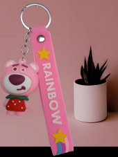 DZC KUZENLER AVM AYICIK ÇİLEK Karikatür Anime Figür PVC Bebek Anahtarlık Çanta Anahtarlık Süsü - 3
