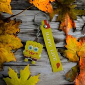 DZC KUZENLER AVM SÜNGER BOB Karikatür Anime Figür PVC Bebek Anahtarlık Çanta Anahtarlık Süsü - 3